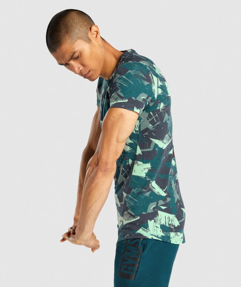 Men's Gymshark Bold T-Shirts Camo | CA 3N7AD1